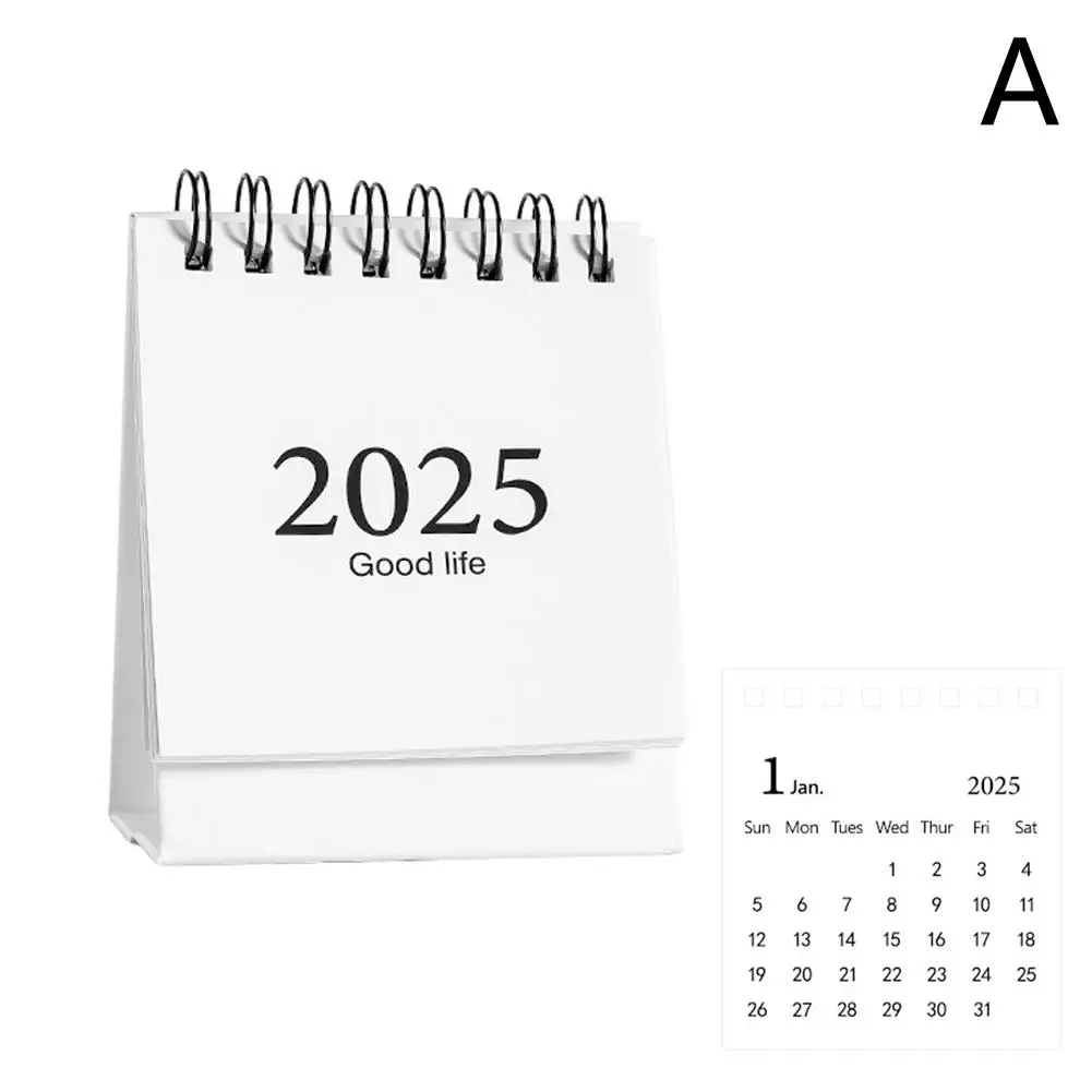 2025 Mini Simple Small Desk Calendar Pocket Portable Punch Desktop Decoration Plan Accessories Calendar Desk I3K5