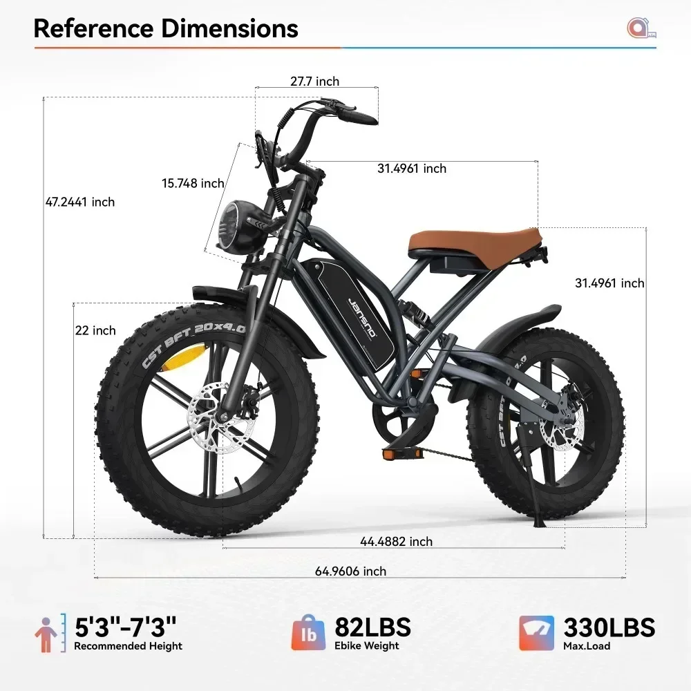 Electric bicycle2024 new pattern750w motor 48v14ah lithium battery adult Electric Bike20 inch fat tire Mountain off-road  E-BIKE