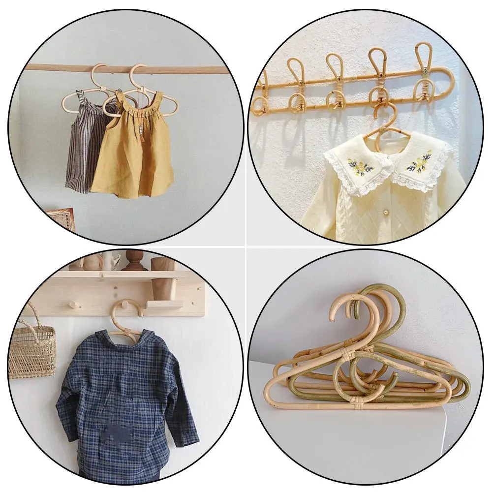 

Rattan Clothes Hanger Practical Baby Kids Closet ganizer Fresh Comfortable Color Toddler Girl Home Supplies