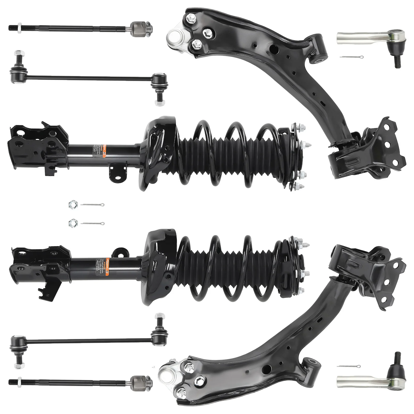 Front Struts w/ Coil Spring + Lower Control Arms Kit for 2007-2011 Honda CR-V 51621T0GA01 51621T0GA91