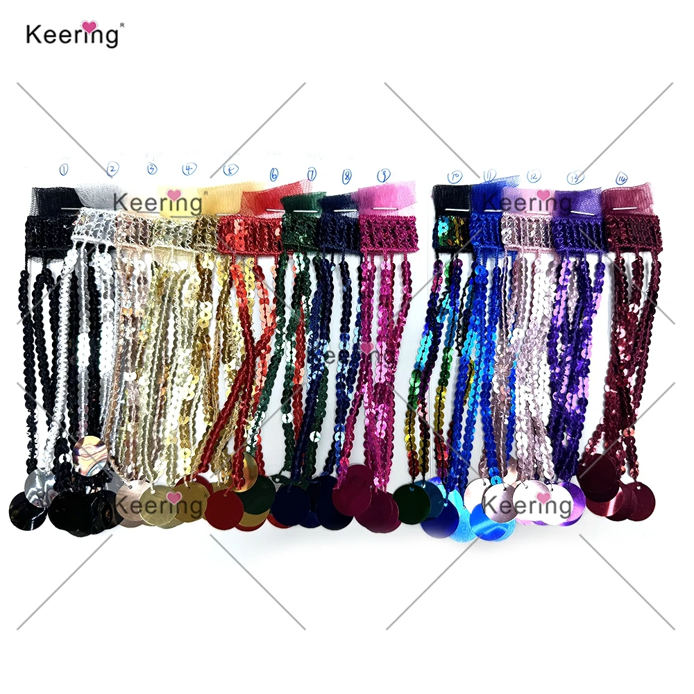10Yards Bling Sequins Fringe Tassle Lace 14 Colors Curtain Tassels Trim for Dress Crafts Accessory