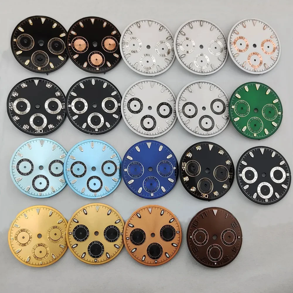 

Wholesale Customization 29MM dial Black White Panda Luminous Dial Suitable For VK63 Movement Replacement Parts Watch Accessories