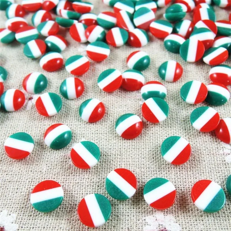 Wholesale 8mm10mm Rasta Style Round Half Flat Back Cabochon Resin Beads DIY Phone Cases Jewelry Home Decoration Craft Scrapbook