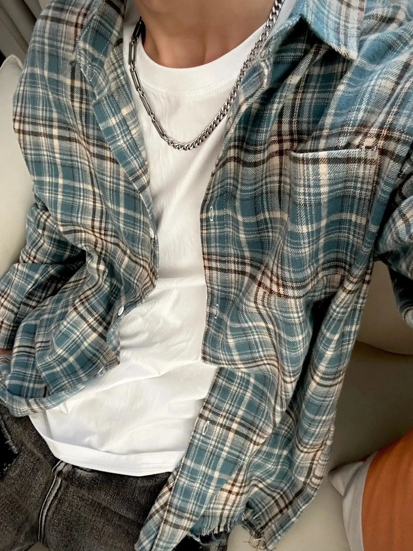 

Retro American Spring Autumn Plaid irt Loose Casual ex Long Sve Everyday Wear Resistant Ironing Trendy Outerwear