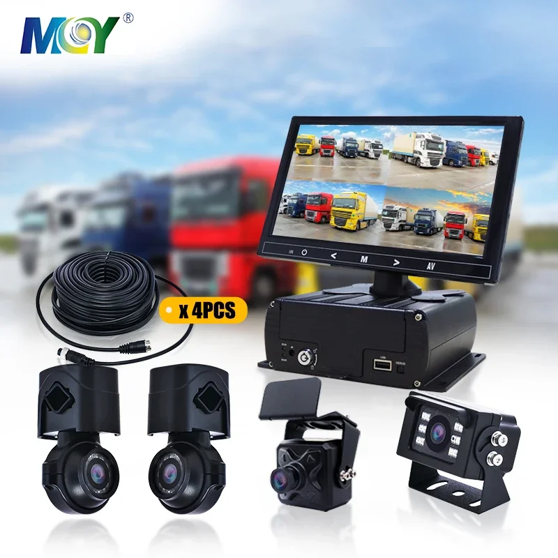 24V DC 4CH 8CH 720P IP69K Waterproof GPS Backup Heavy Duty Fuel Truck Camera DVR System