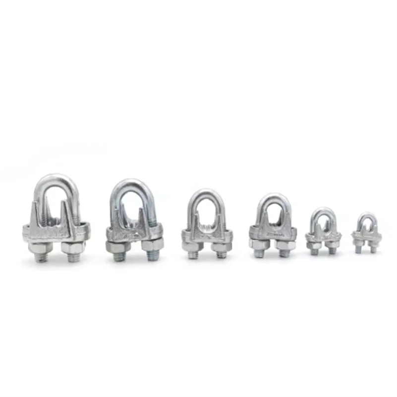 Sujetador de cabeza de abrazadera galvanizada en forma de U, cuerda de alambre de acero de grúa, 6mm, 8mm, 10mm, 12mm, 15mm, 18mm