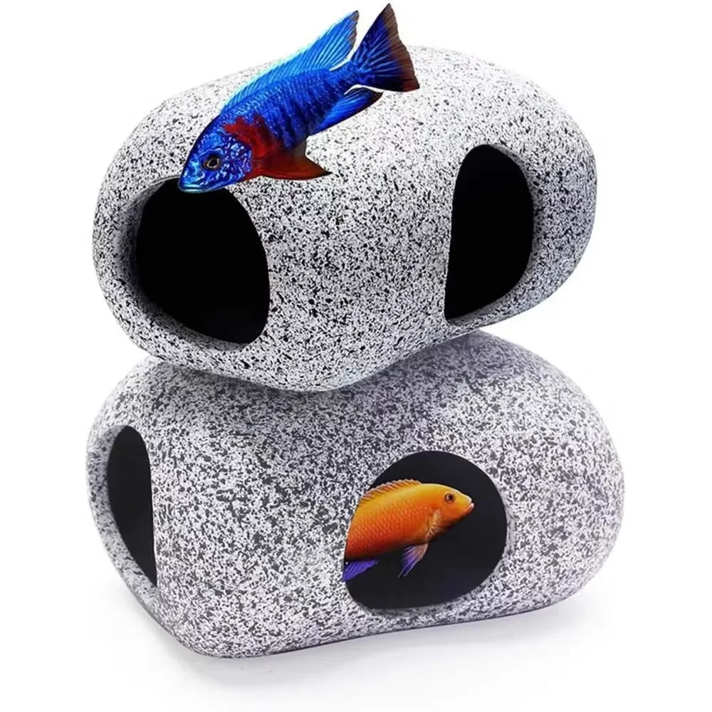 Fish Shrimps Shelter House Aquarium High Quality Clay Pot Hiding Stone House Fish Tank Rock Cave Landscaping Decoration New