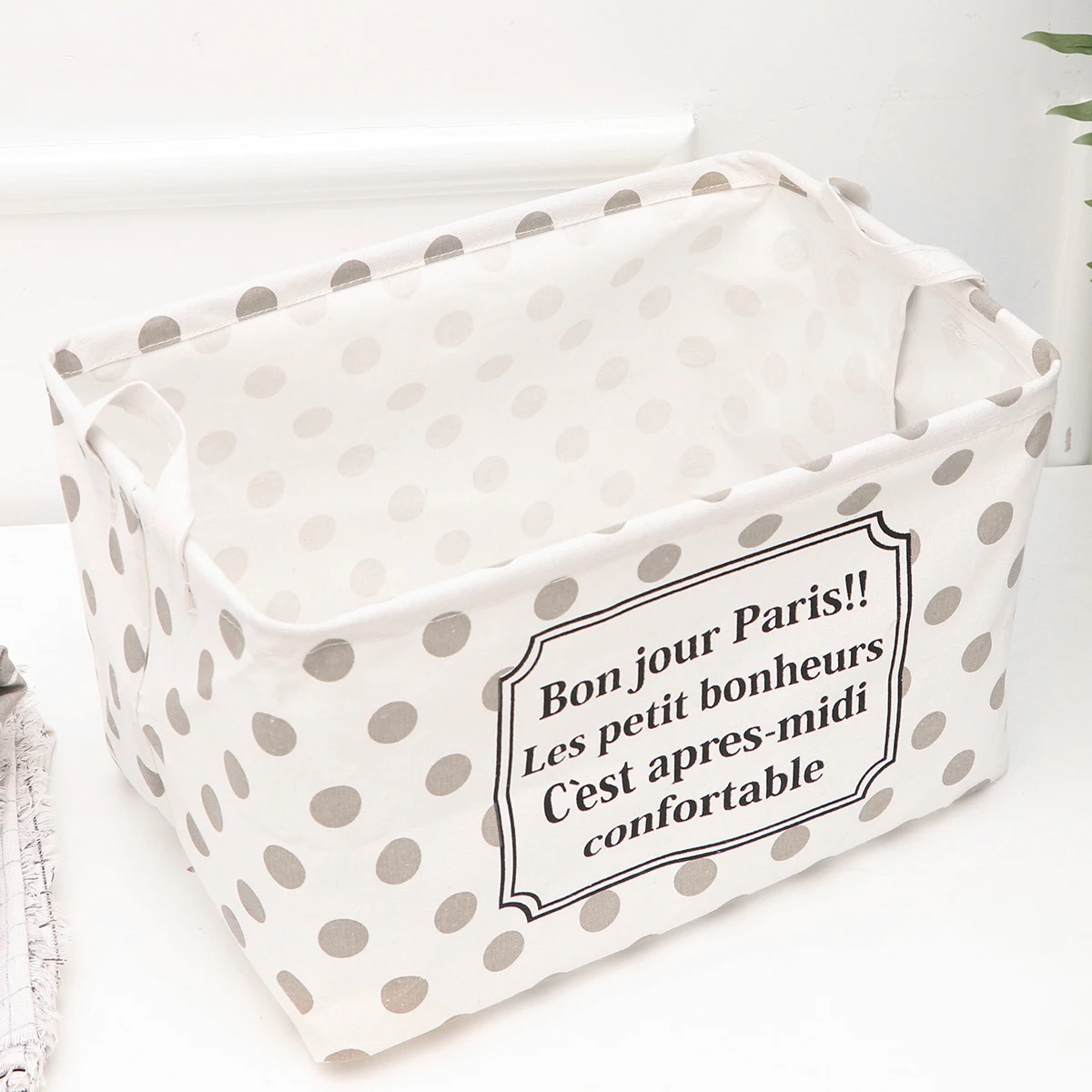 

Sturdy Canvas Storage Basket Large Organizer For Diapers Clothes Multi- Nursery Playroom Coffee