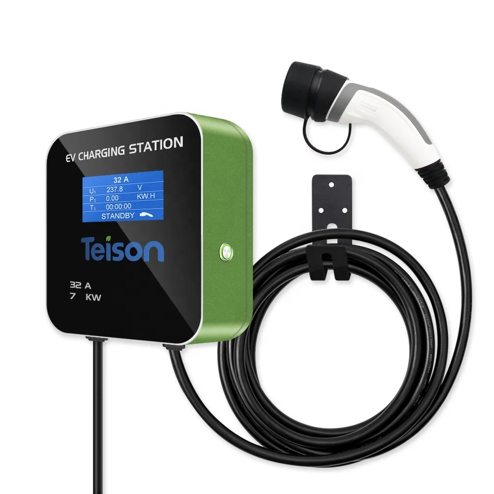 Teison IEC 62196-2 نوع 2 التوصيل التيار المتناوب صندوق الحائط ev شاحن 7.4kw المستوى 2 evse شحن كومة