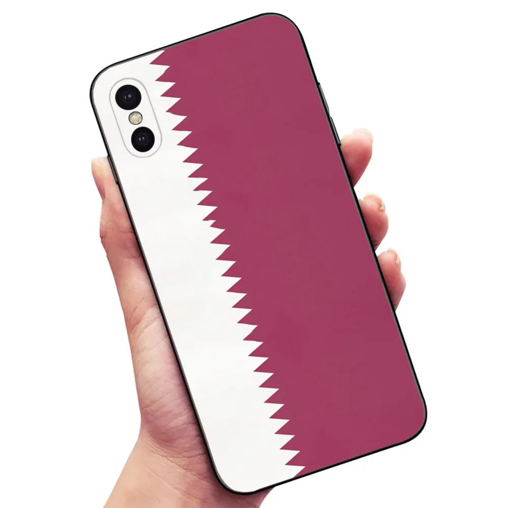 Qatar Flag National Banner Phone Case For Samsung S24,23,22,30,21,10,9,Ultra,Plus,Lite,FE,5G Black Soft Case