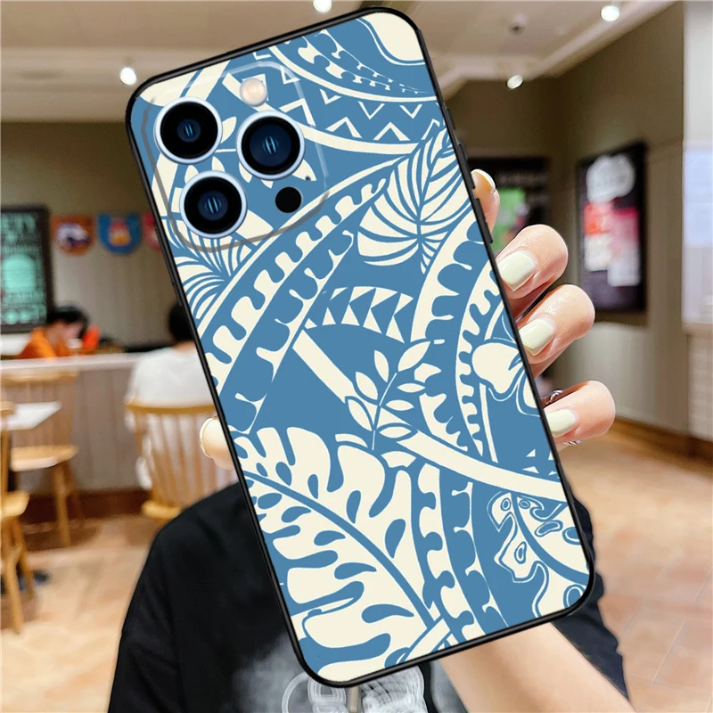 Maori Polynesian Samoan Tribal Case For iPhone 16 15 11 12 13 14 Pro Max XS XR X 7 8 Plus 12 13 Mini Soft Cover