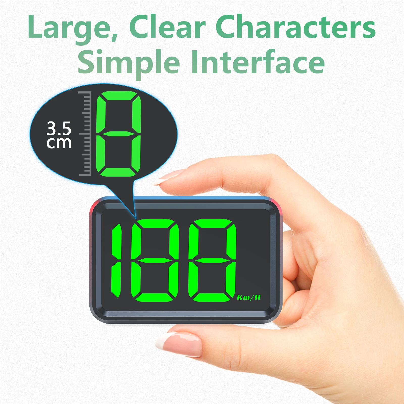 X1 GPS Car Head Up Display For HUD KMH Speedometer White/Green Light Speed Gauge For All Cars Auto Electronic Accessories