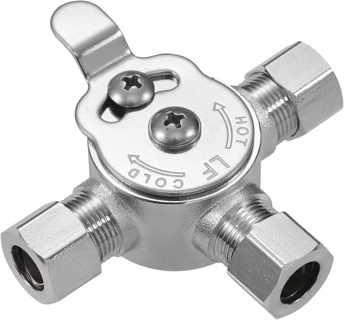 

3/8 Brass Thermostatic Mixing Valve Designed for Below Deck Use with Manual Blending Handle for Hot and Cold Water