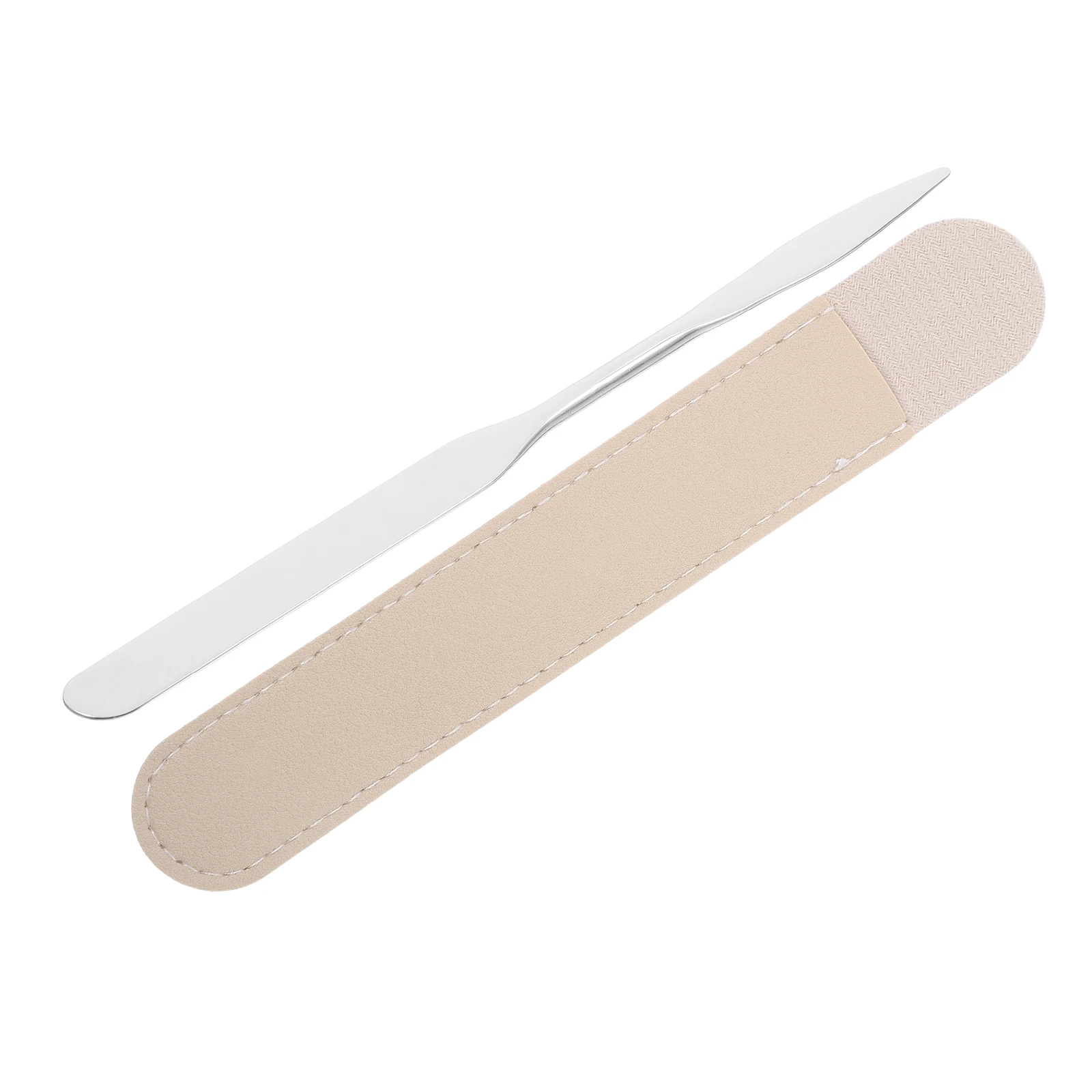 Espátula de acero inoxidable 2 en 1, mezclador de base, paleta en barra, mango largo, herramientas para uñas fáciles de limpiar, brocha de maquillaje, 1 Juego