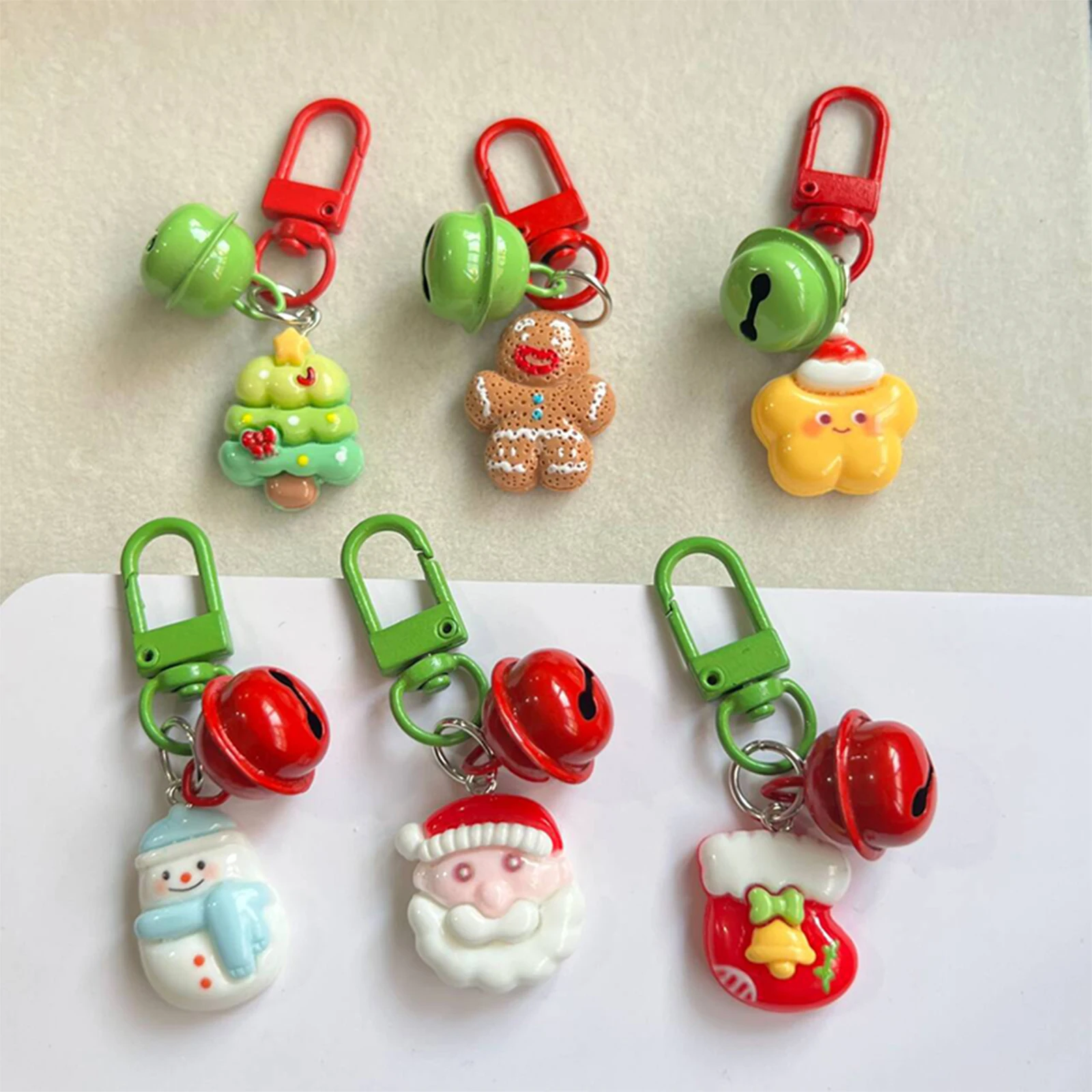 Cartoon Christmas Tree Snowman Santa Claus Pendant Keychain Creative Christmas Keychain Backpack Decoration Accessories Gifts