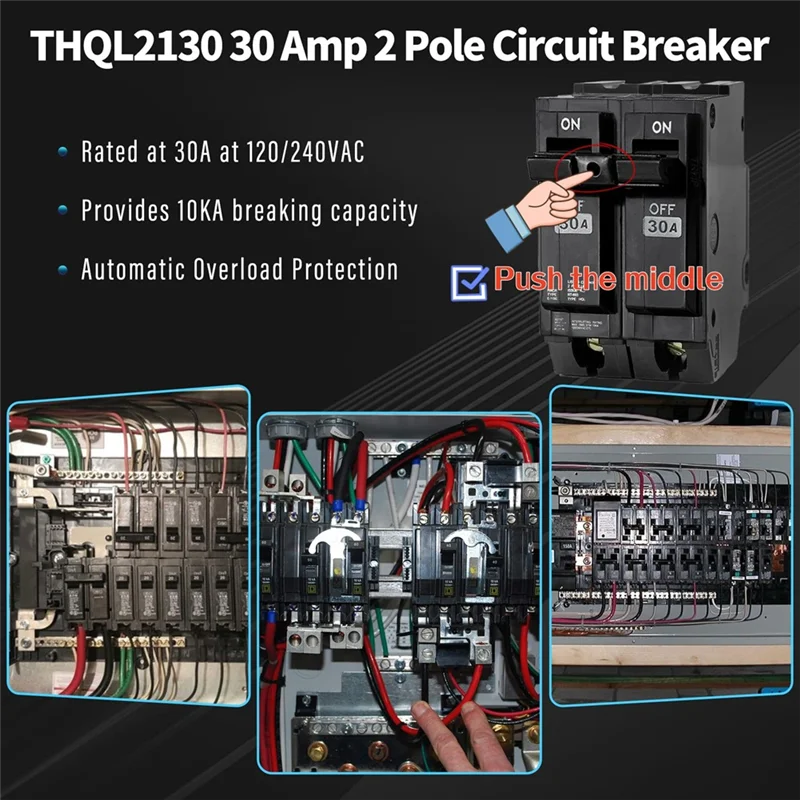 75STO-THQL2130 30 Amp 2 Pole Circuit Breaker,10KAIC 120/240V,For GE Thick Series And With Q-Line Series Load Centers