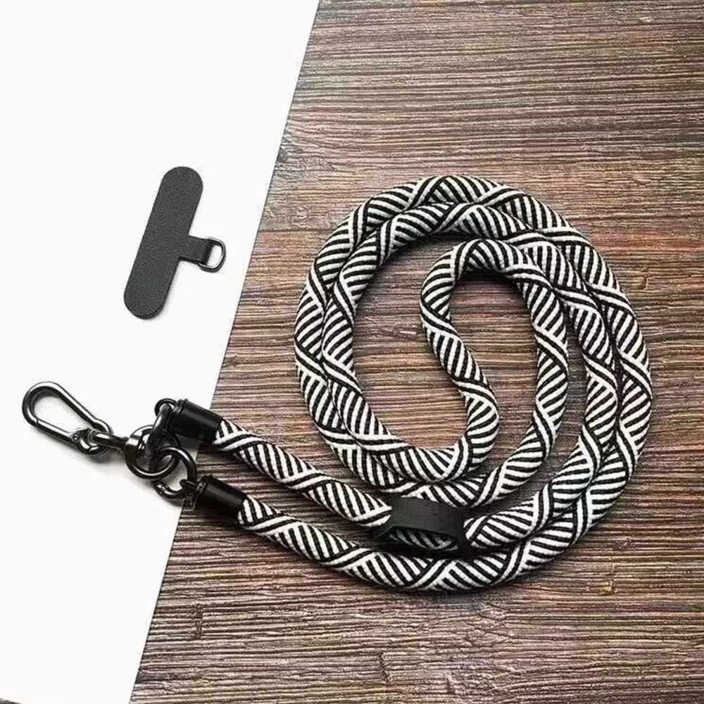 1pc Adjustable Crossbody Phone lanyard, Black and white Universal multi-functional Lanyard With Classic Black Fixing card