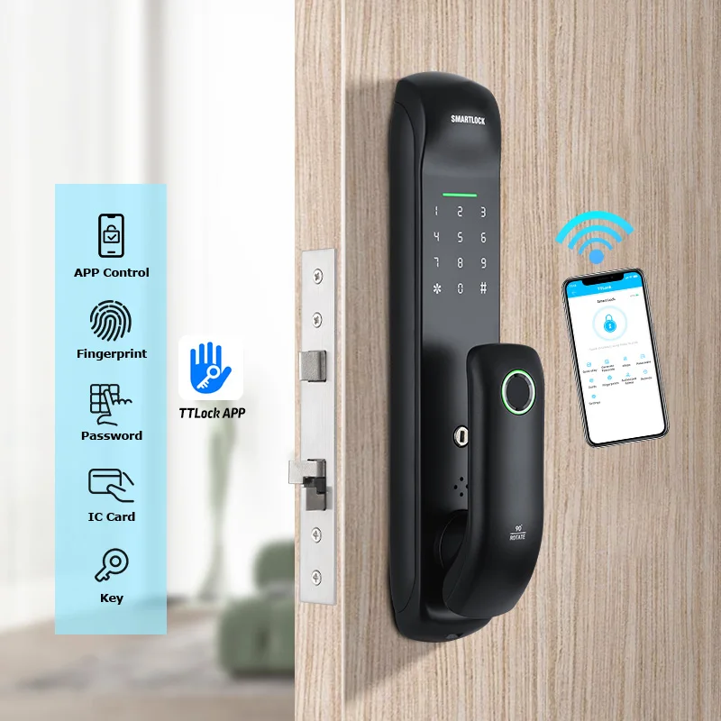 Electronic Mortise Automatic Fingerprint Digital Smart Door Lock TTLock APP Password IC Card Security