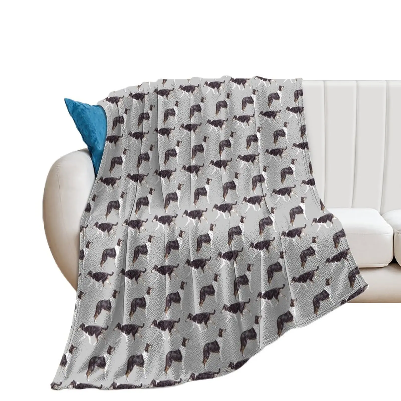 Smooth Collie Repeat Pattern Throw Blanket Flannel Flannel Fabric Comforter For Decorative Sofa Blankets