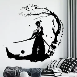 Ninja Wall Decal Samurai Wall Sticker Warrior Wall Decor Decals for Boys Room Decoration Accessories Removable Wallpaper A392