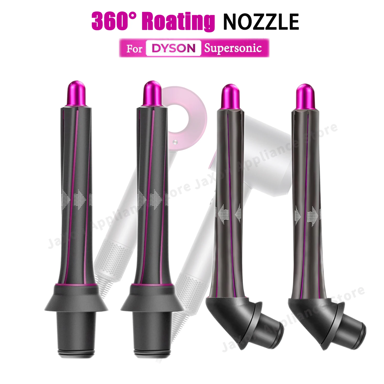 

New 360° Rotating Auto Hair Curling Nozzle For Dyson Supersonic HD Series 20/30/40MM Curling Barrels Accessories Curler Convert