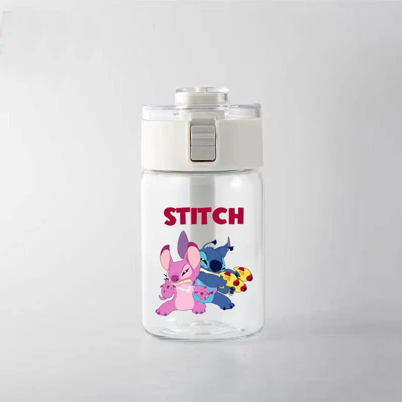 Disney Stitch Water Bottle Cartoon Transparent Plastic Water Cup Large Capacity Leakproof Portable Drink Cup For Climb Travel