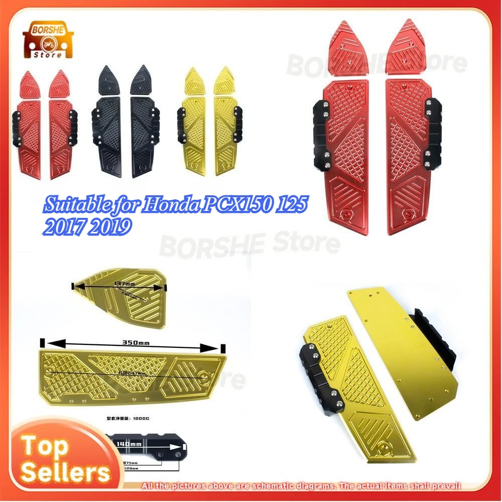 

Motorcycle Modification Aluminum Foot Pegs Anti Slip Footrest Suitable for Honda PCX150 125 2017 2019