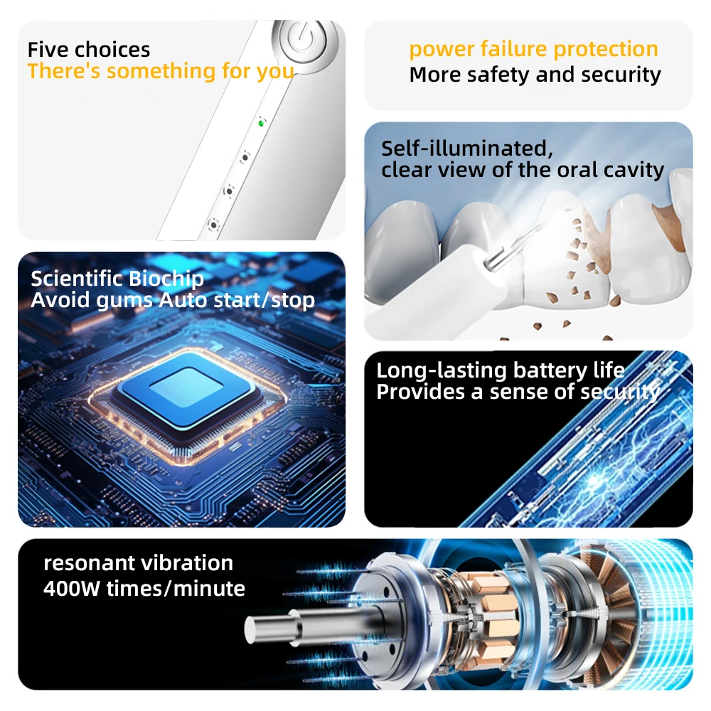 Wholesale Adult Oral Cleaning Sonic Toothbrush Portable Electric Ultrasonic Tooth Cleaner Dental Scaler Removes Plaque Plastic