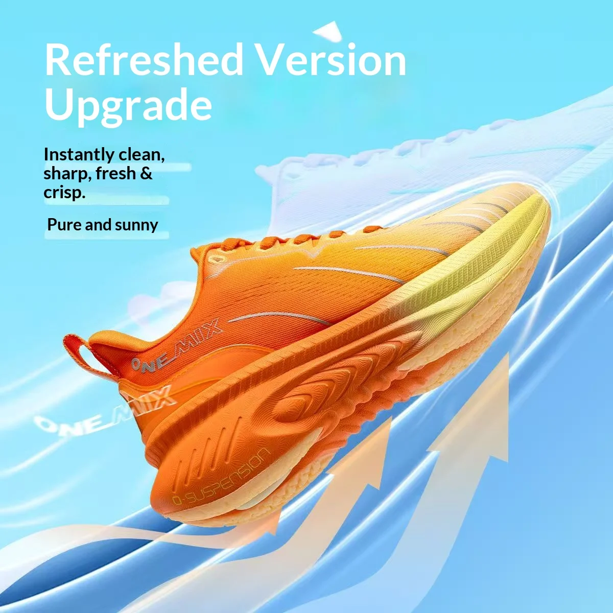 2025Men's Shock-Absorbing Marathon Running Shoes Outdoor Large Size Breathable Lightweight Stable Supportive Sports Shoes ONEMIX