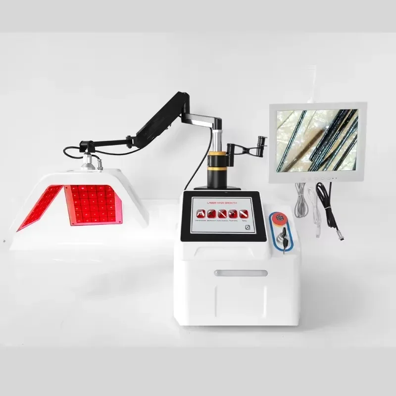Macchina per la ricrescita dei capelli ad alta frequenza 650nm con attrezzatura di bellezza dell'analizzatore per la crescita dei capelli del laser del pettine di ripristino dei capelli