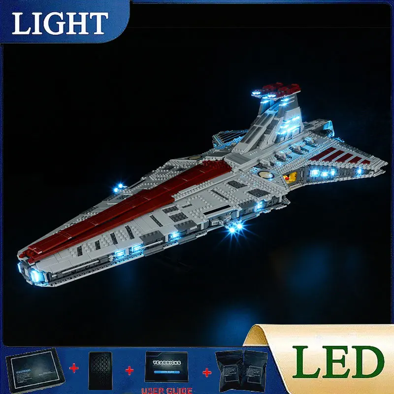 DIY Kit Luz LED para Lego 75367 Starings Wars, República Ataque Cruiser, apenas luz LED sem Blocos Modelo, Venator Classe