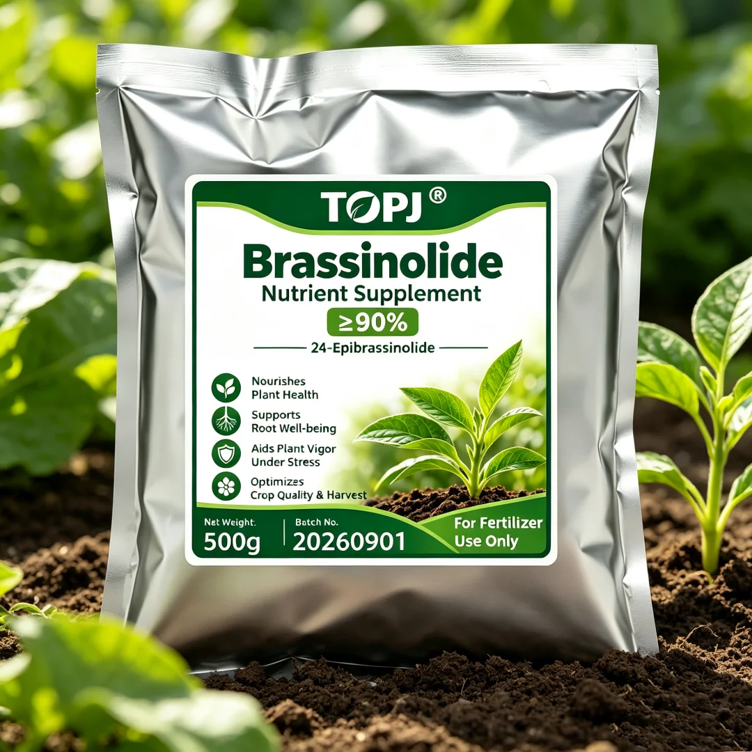 TOPJ Fertilizer Brassinolide Nutrient Supplement ≥90% 24-Epibrassinolide Powder for Fruit Vegetable Flower Plant