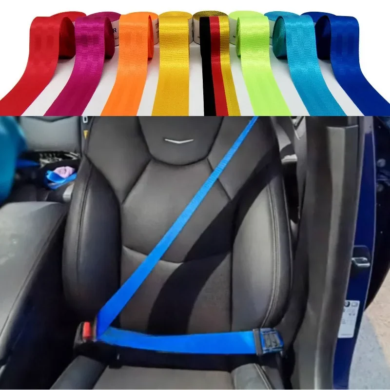 3.6meter Car Seat Belt Webbing Polyester Seat Lap Nylon Safety Strap 48MM Width Car Seat Conversion Car Accessories DIY