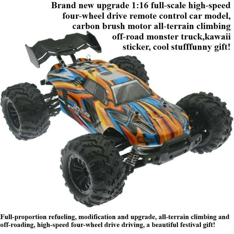 Cool Stuff Toy Car Funny Gift-1:16 Full-scale High-speed 4WD Rc Truck,Brush Off-road Rc Car,Remote Control Car Toy,Toys for Kids