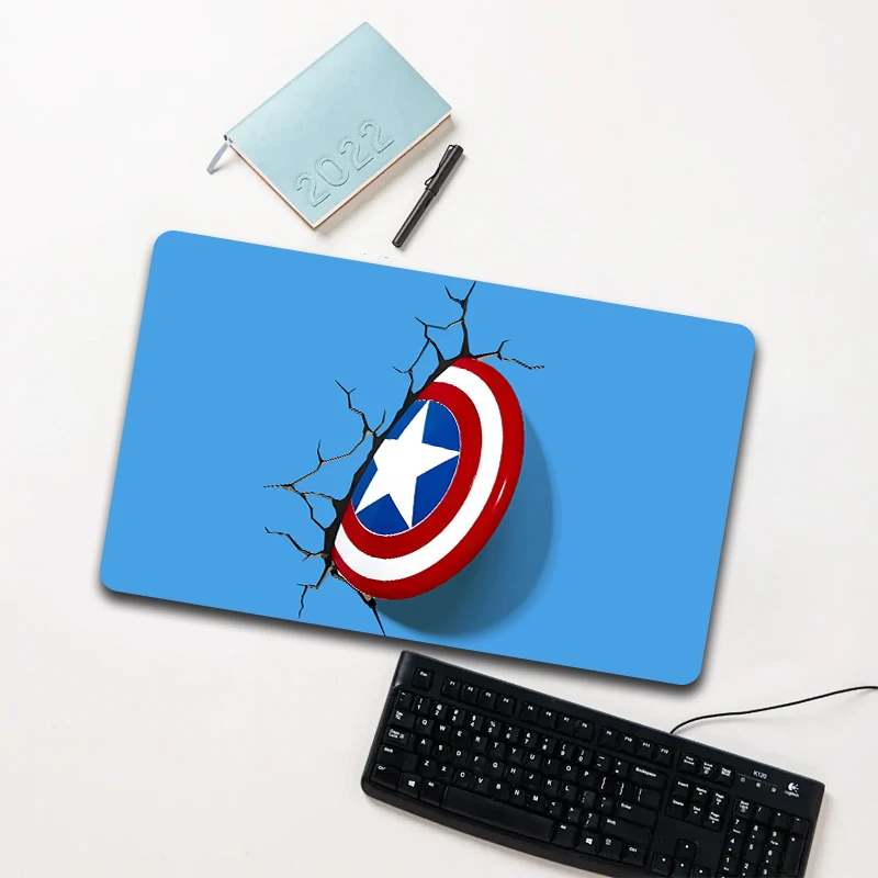 

Marvel Captain America Shield Break Wall Blue Mouse Pad Large Non-slip Waterproof Desk Mat for Laptop Office