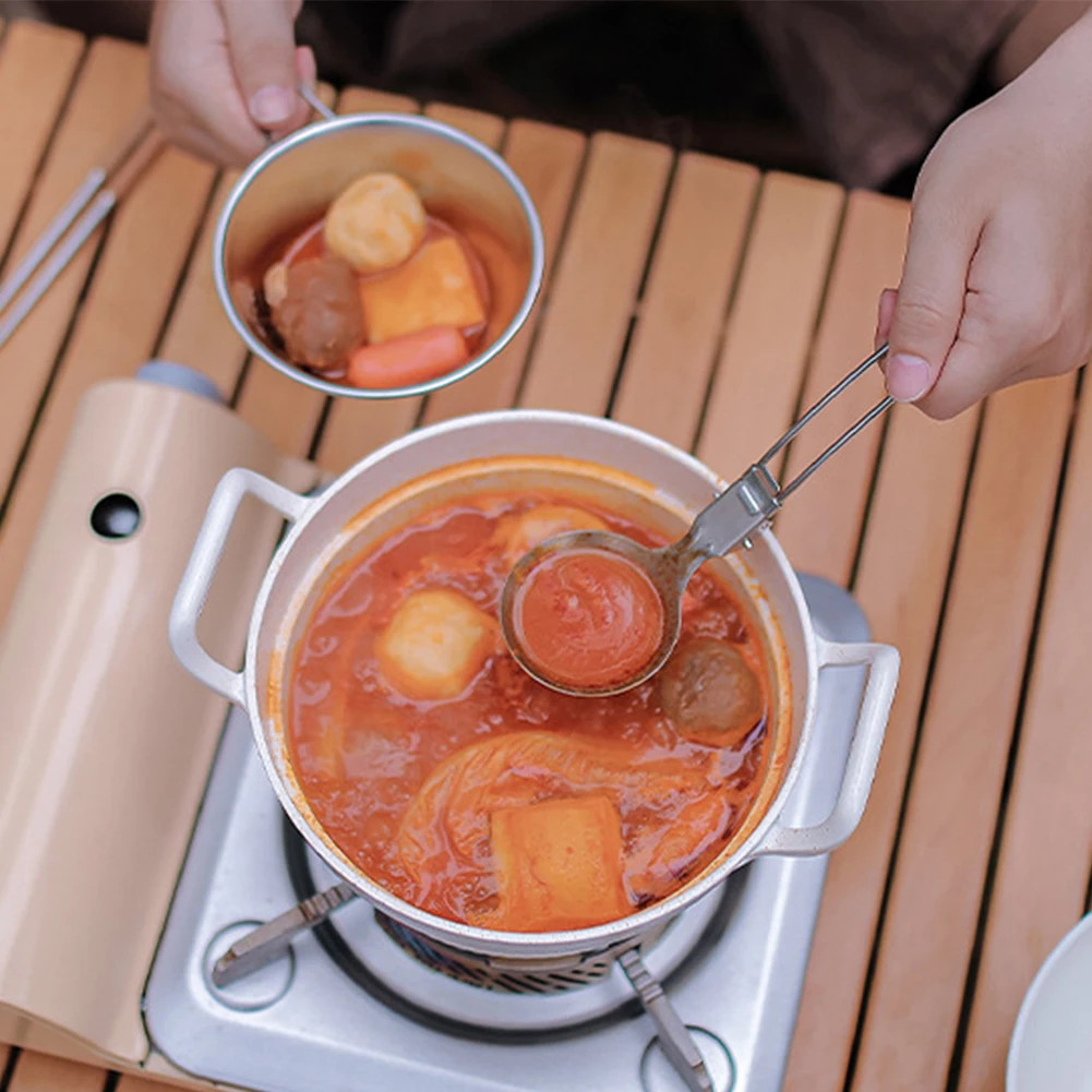 折りたたみキャンプ食器 304 ステンレス鋼スプーンシャベルスパチュラお手入れが簡単旅行ハイキングアウトドア食器