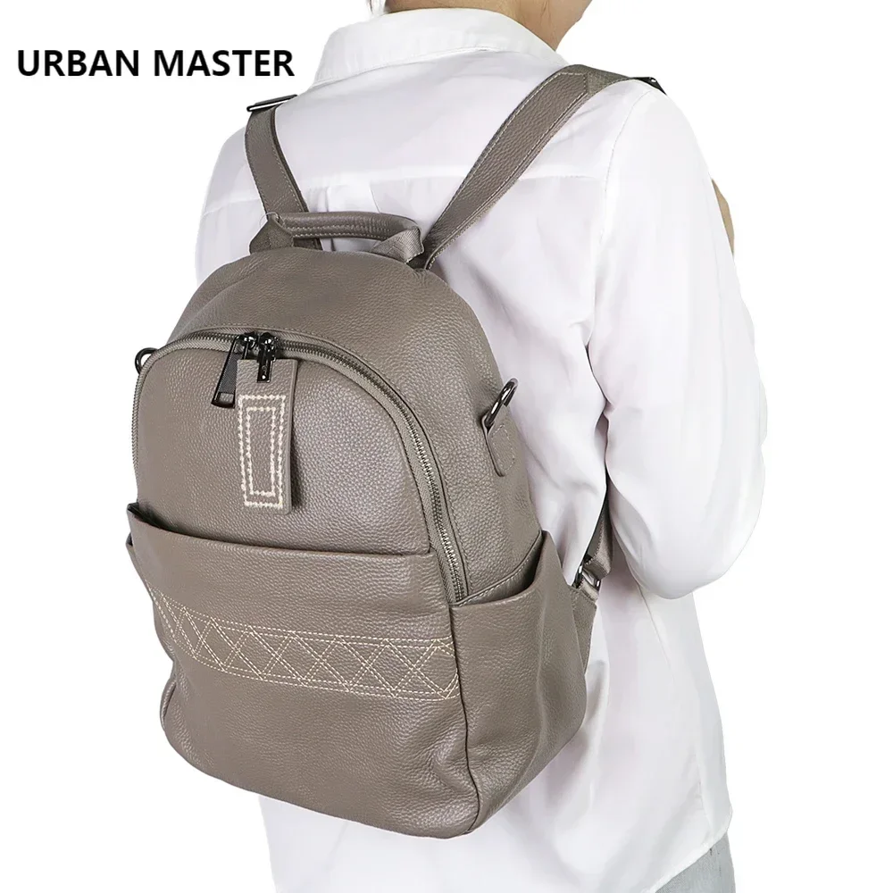 URBAN MASTER Large Capacity Backpacks for Women Genuine Leather Shoulder Bag Fashion Casual Handbags 2173