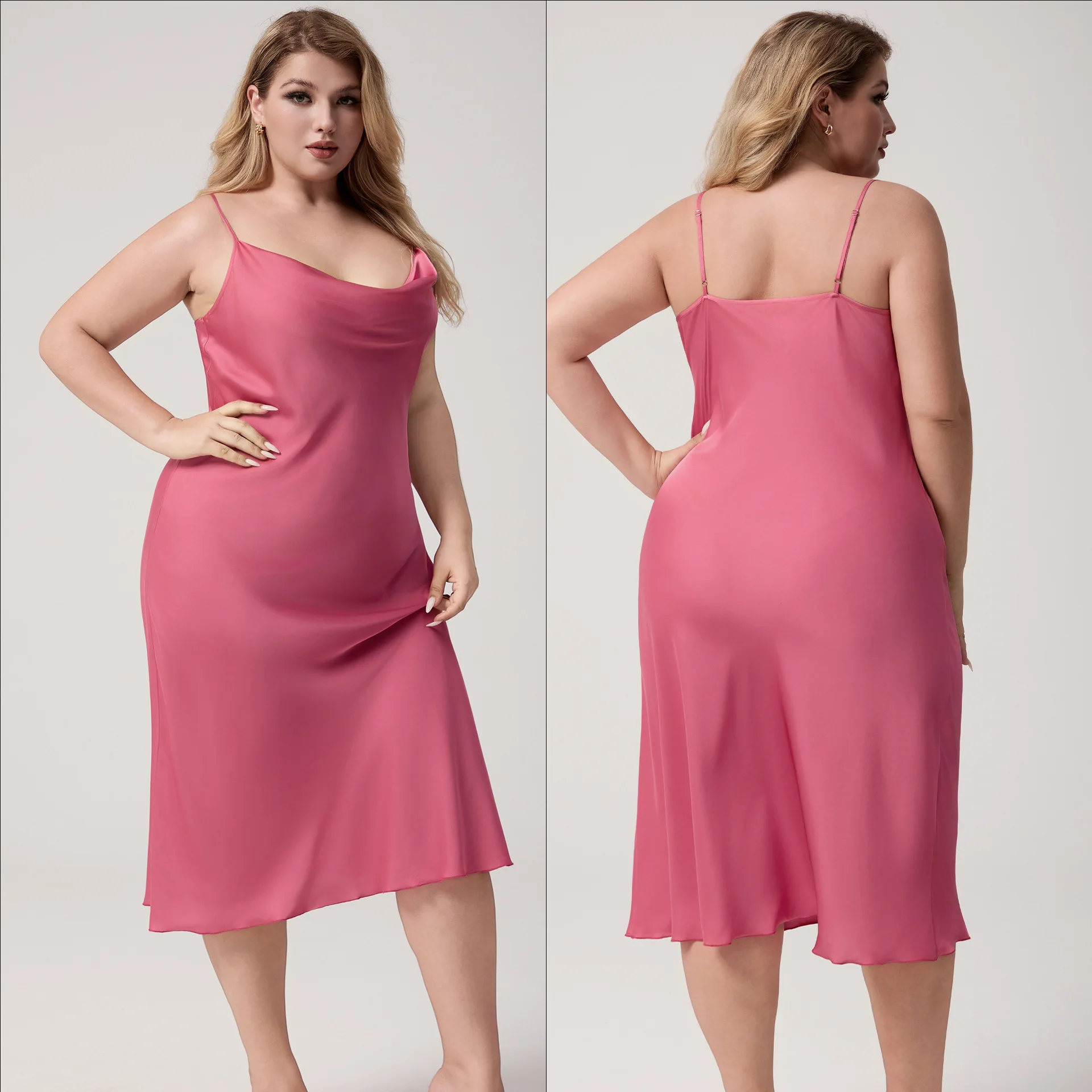 

Oversize 5XL Sexy Female Suspender Nightgown Sleepwear Summer Ice Silk Long Nightdress Intimate Lingerie Homewear Loungewear