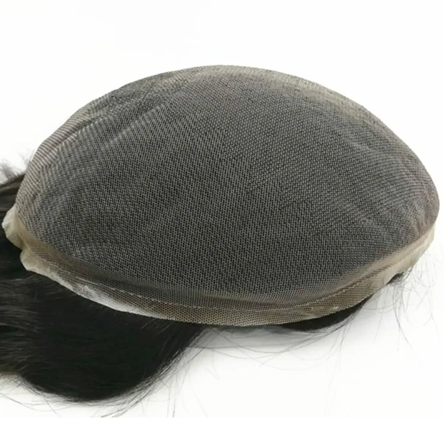 Toupee 남성용 인모 가발, 부드러운 레이스 헤어 포함, 웨이브 가발, 헤어 교체 시스템, 프리스타일 내추럴 가발, 10mm