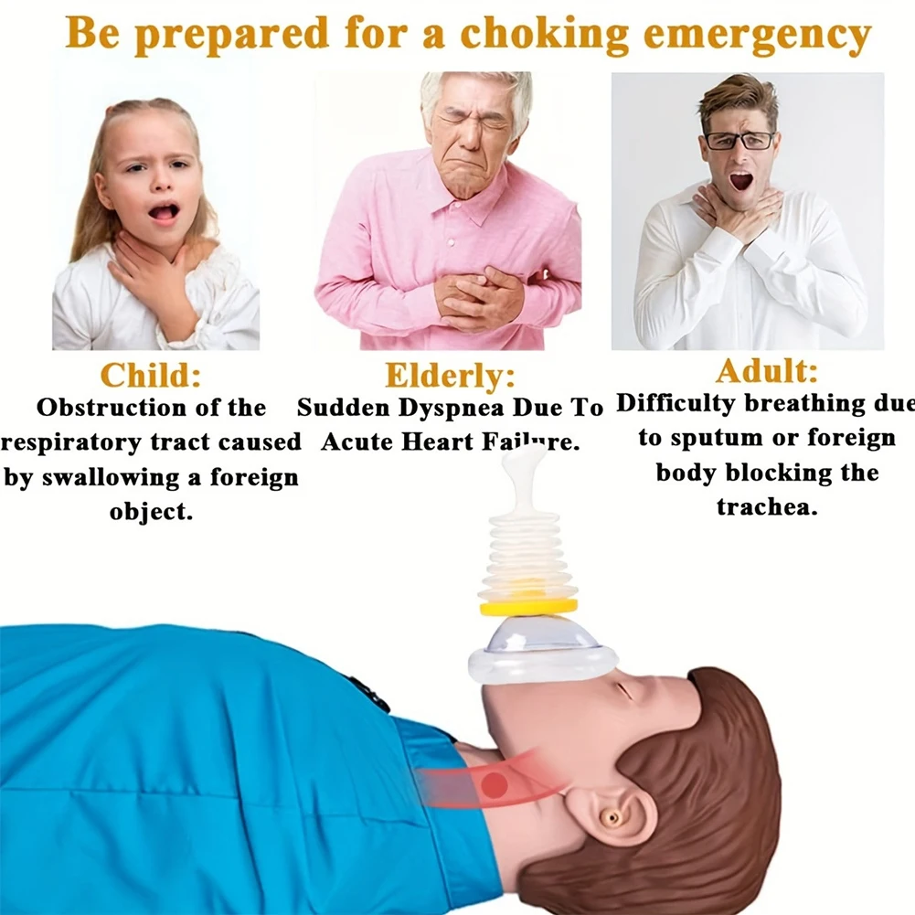 Choking Rescue Device Choking Emergency Device Anti Suffocation Choking Combo Kits Airway Suction Device for Kids Adults