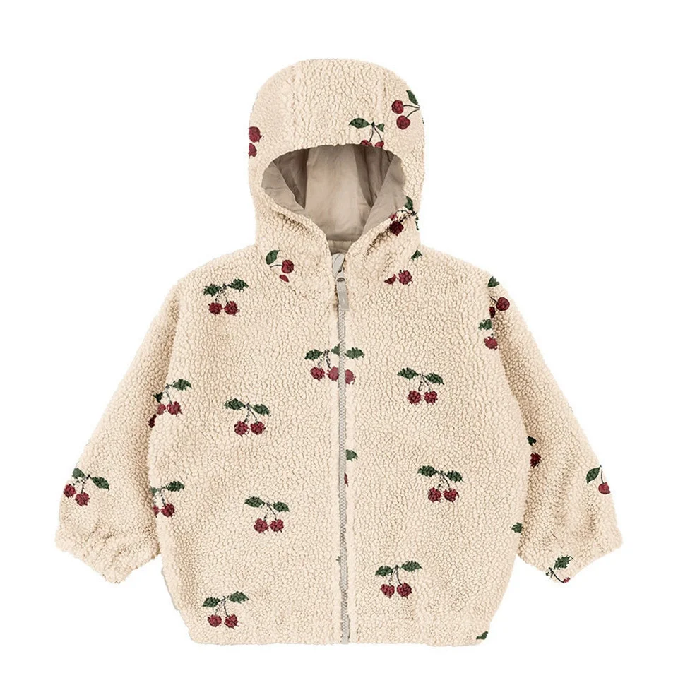 25 الخريف/الشتاء جديد الصوف ملابس الأطفال ديناصور هوديي الكرز الليمون بلوزات وسراويل طويلة صبي فتاة البلوز 2 قطعة #2