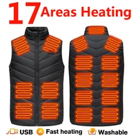 Chaqueta con calefacción Usb para hombres y mujeres, chaleco con calefacción eléctrica, calentador corporal, chaleco de calor interior Usb, 17/13/9 áreas