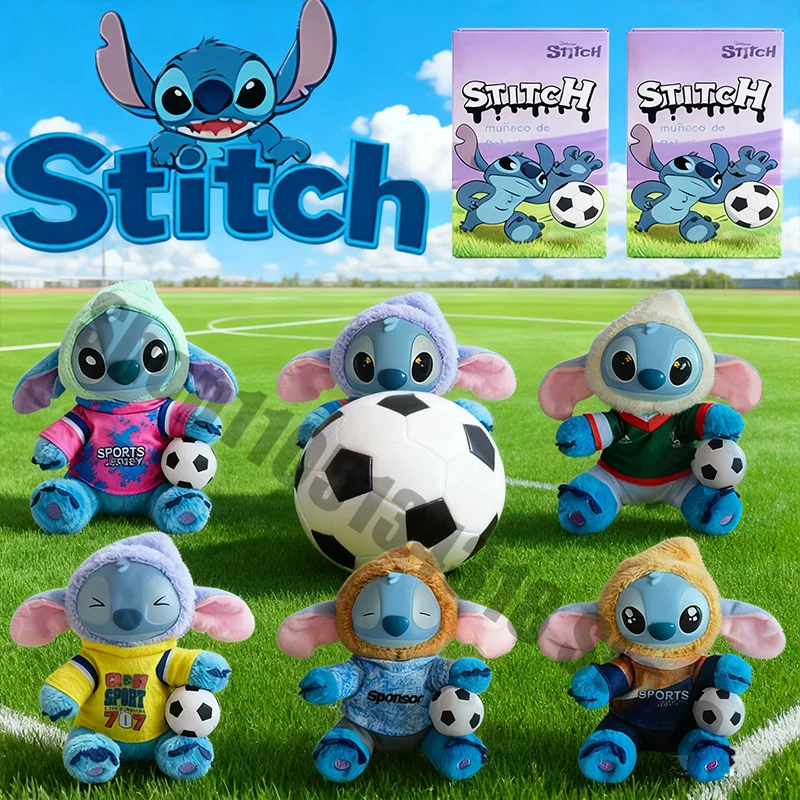 2026 Disney Stitch футбольная серия слепая коробка футбольная тематика плюшевые куклы кулон тайная коробка игрушка виниловая кукла для лица Рождественский подарок ﻿