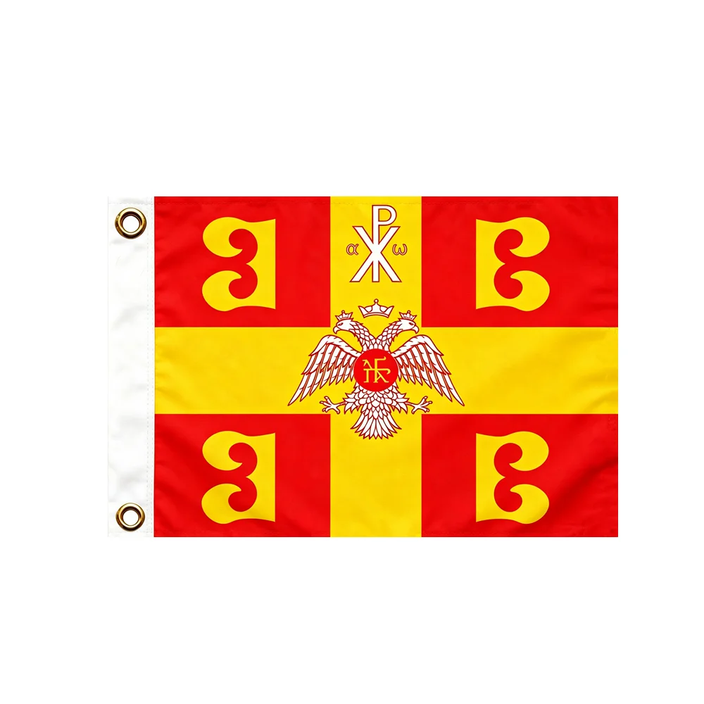 Byzantine Double Headed Eagle Flag 2x3ft 3x5ft Polyester Banner Medieval Orthodox Empire Wall Hanging For Garage Man Cave Decor