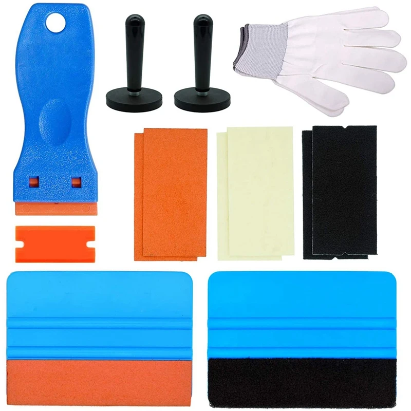 Window Film Application Kit Window Tint Tool Kit Vinyl Wrap Kit With Felt Edge Squeegee, Scraper, Vinyl Wrap Magnets