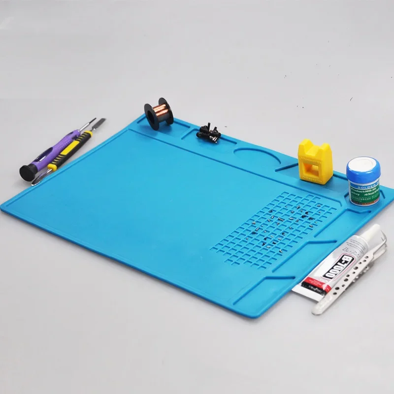 NASAN 450mm*300 mm Silicone Soldering Mat Heat Insulation Pad Heat-resistant BGA Soldering Station Work Pad Welding Repair Mat