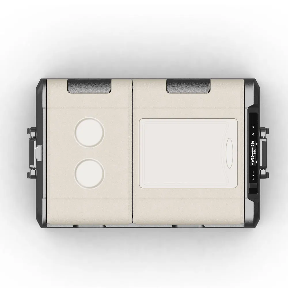 45L portable DC 12V/24V LED control panel double compartment with independent temperature control car refrigerator