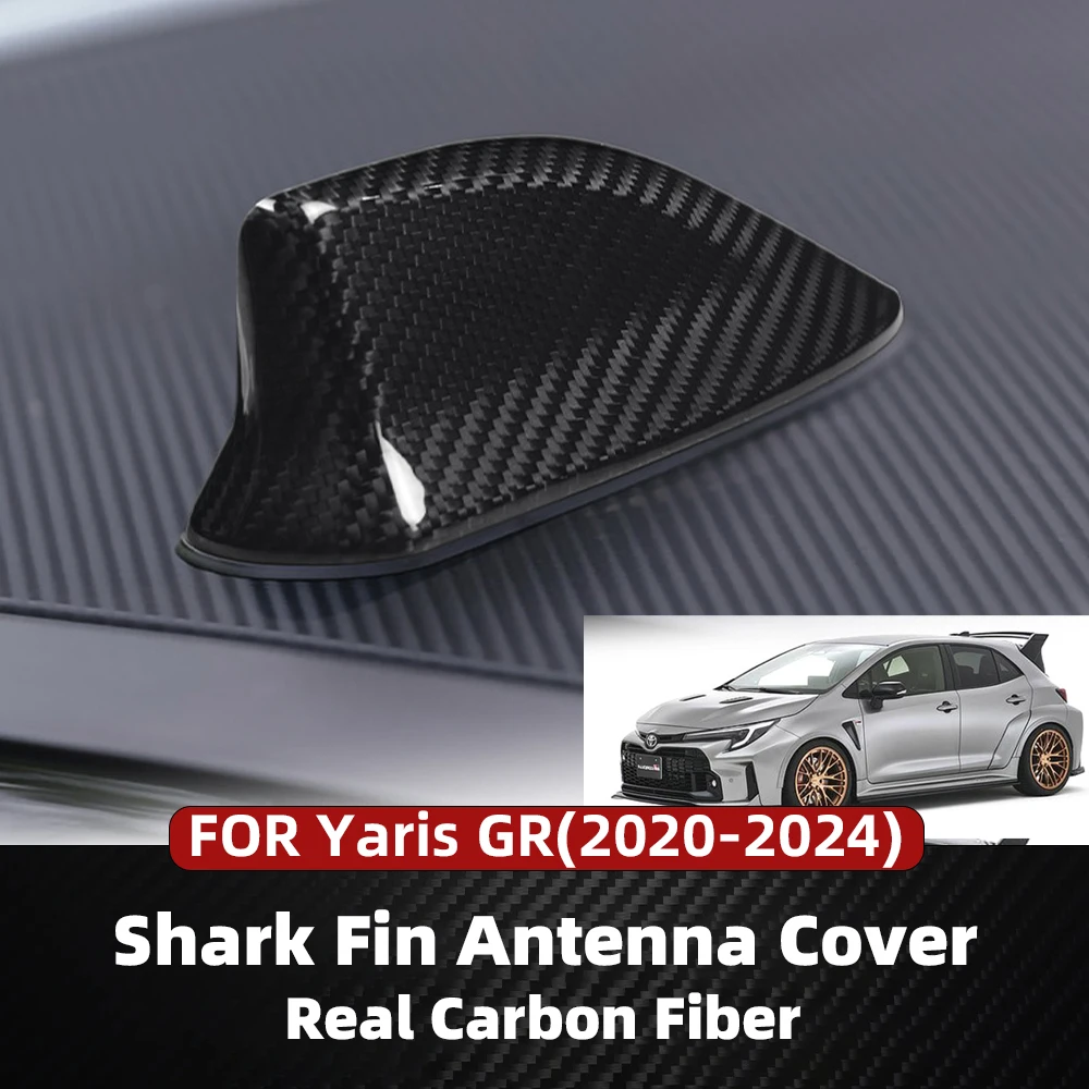 

For Toyota Yaris GR Real Carbon Fiber Shark Fin Aerial Antenna Cap Cover Trim2022 2023 2024 Black Red Car Accessories Radio AM