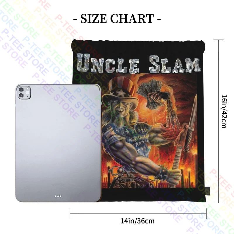 Uncle Slam Say Uncle Crossover Thrash Slammer At War Drawstring Bags Gym Bag Foldable Beach Bag