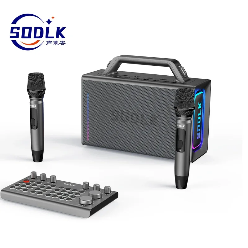 SODLK S1116 200W Wireless Bluetooth-Compatiable Speaker Deep Bass Soul Leader Home Karaoke Sound Box Power Bank Function